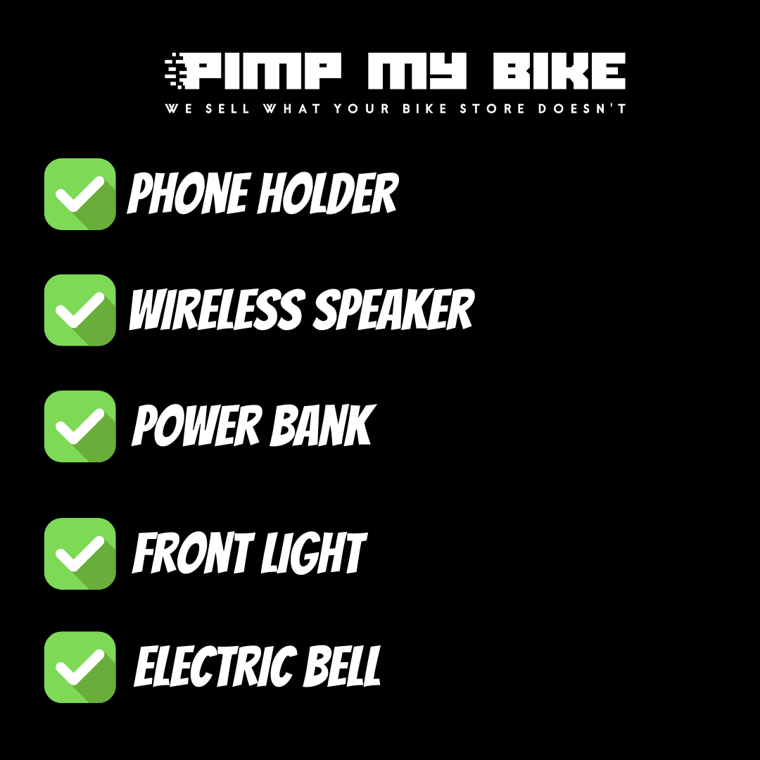 Bike Wireless Speaker - Bike Speaker - Wireless Speaker - Phone Holder - PMB - Pimp My Bike - Front Light - Bike Bell - Electric Bell - Bike Gadget - PIMPMYBIKE - Pimp My Bike - pimpmybike - Phone Holder - Bike Phone Holder - E-Scooter